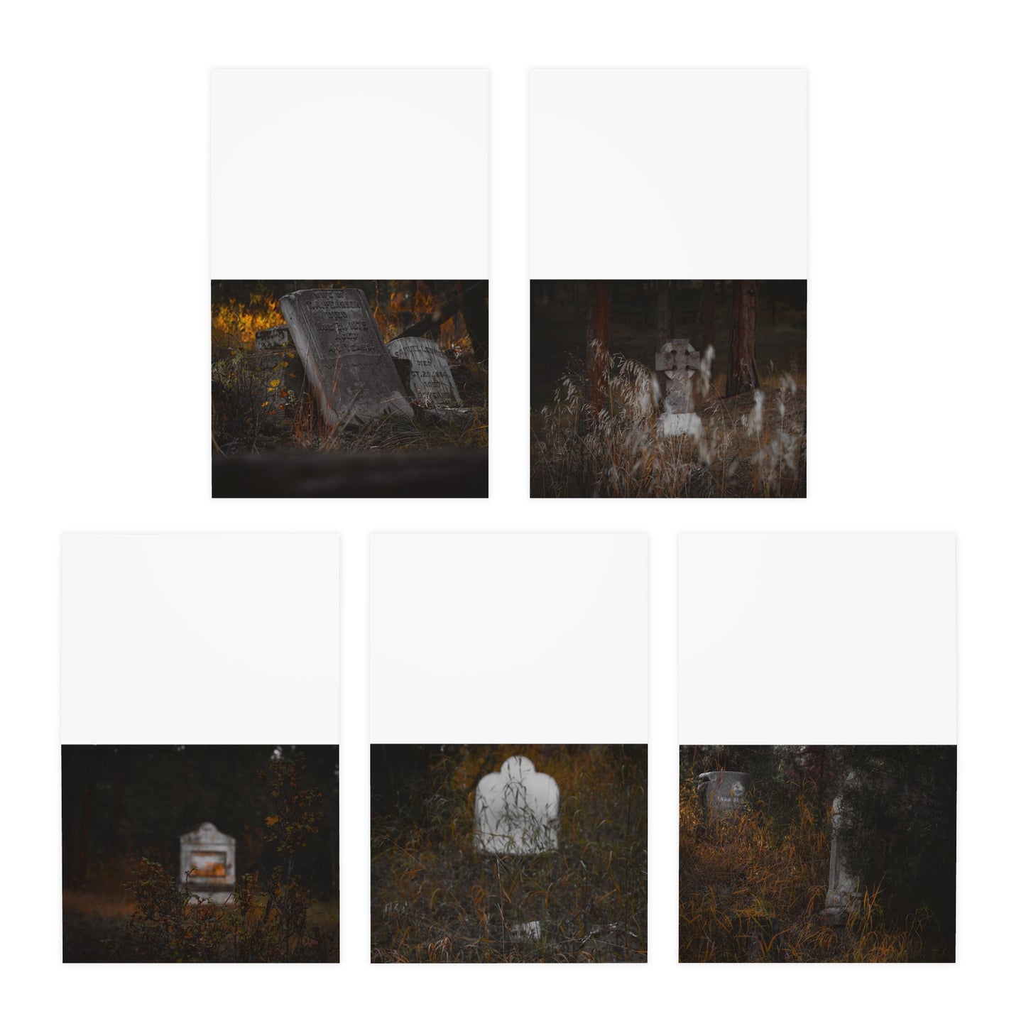 "Cemetery Serenity" Multi-Design Greeting Cards (5-Pack)