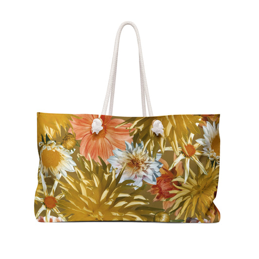 "Golden Blooms" Oversized Weekender Bag