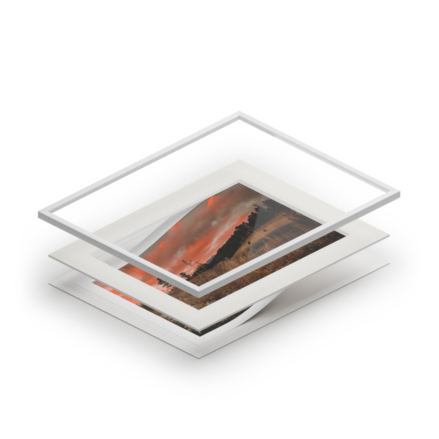 "Sunset" Fine Art Prints (Passepartout Paper Frame)