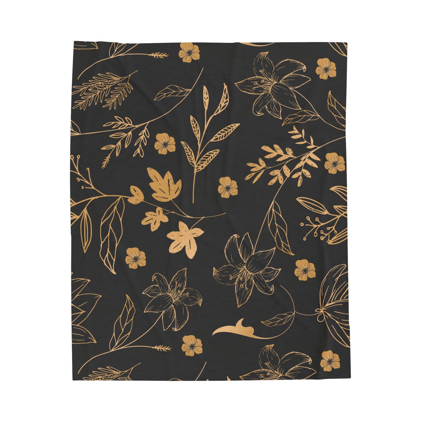 Moody Floral Velveteen Plush Blanket