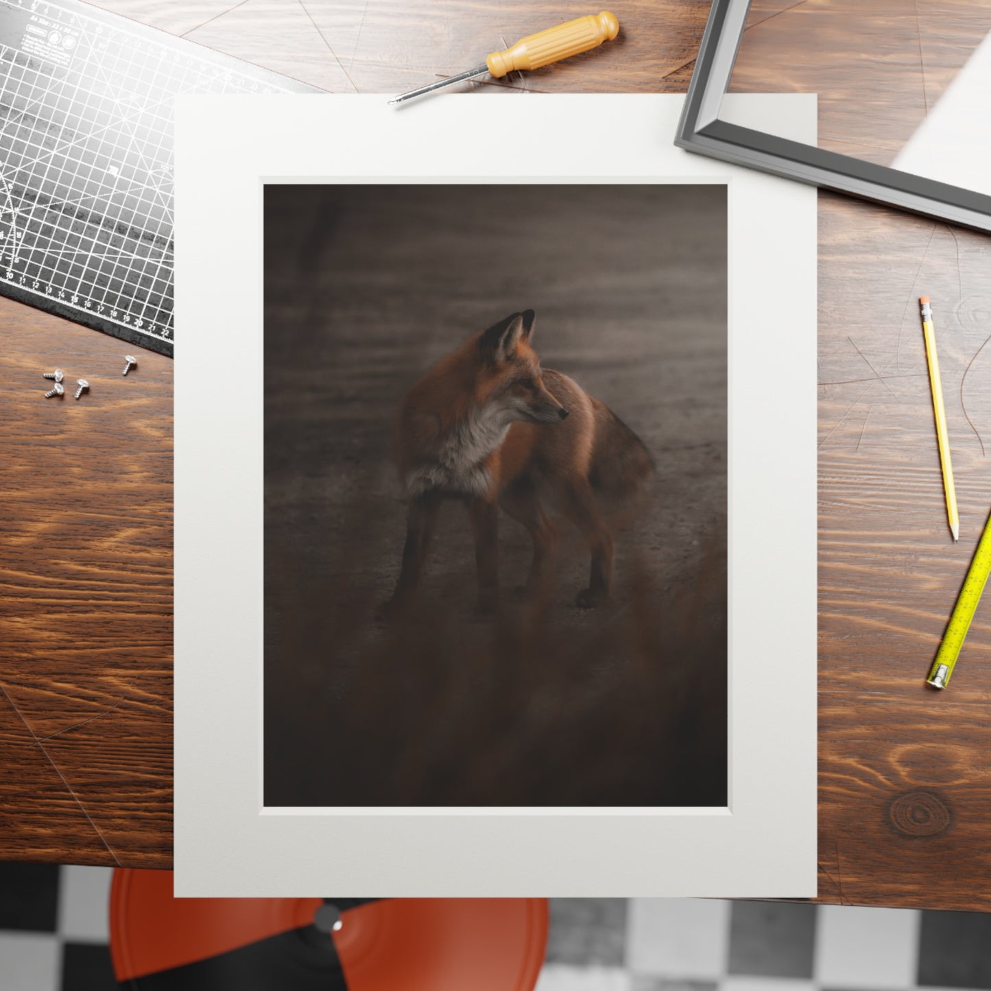 "The Sly Fox" Fine Art Prints (Passepartout Paper Frame)