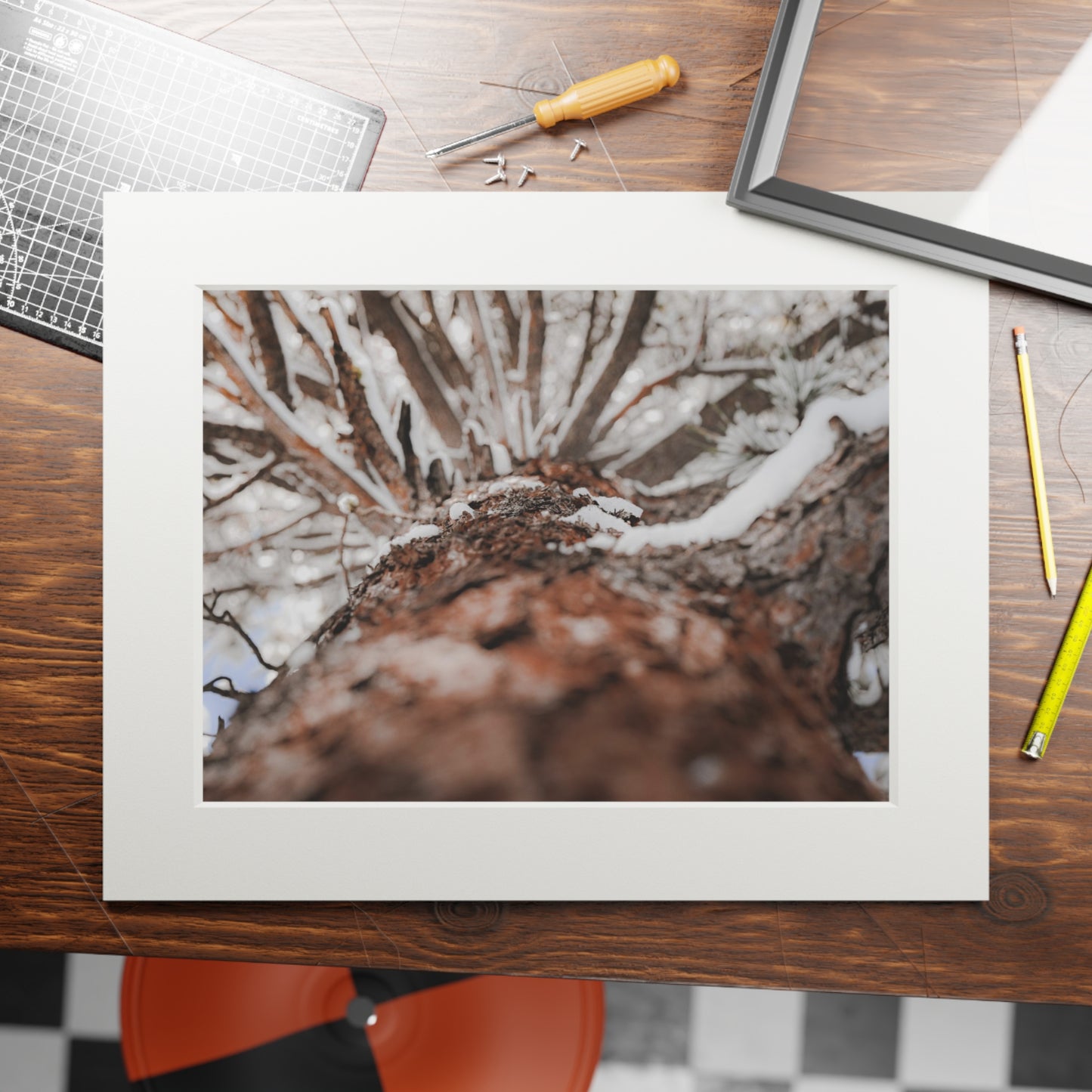 "Winter's Tower" Fine Art Prints (Passepartout Paper Frame)