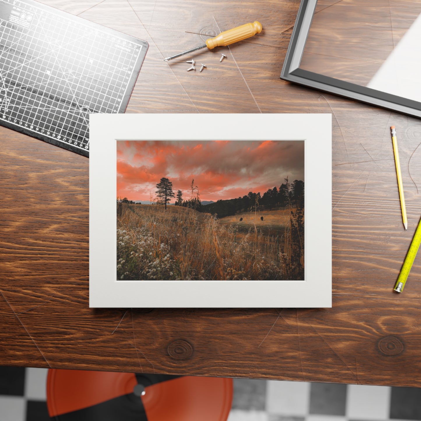 "Sunset" Fine Art Prints (Passepartout Paper Frame)